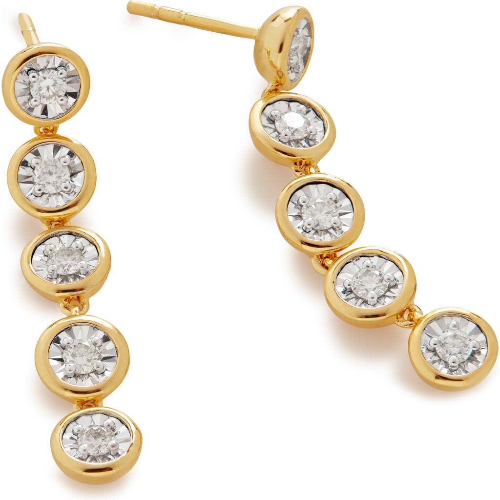 Monica Vinader Diamond Essentials Cocktail Drop Earrings In 18k Gold Vermeil/diamond