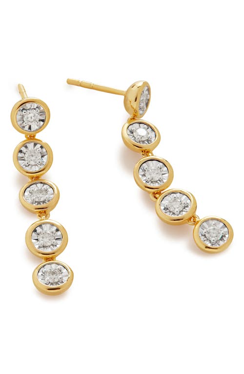 Monica Vinader Diamond Essentials Cocktail Drop Earrings In 18k Gold Vermeil/diamond