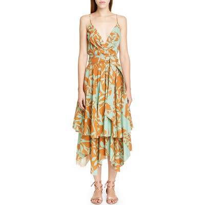 Johanna Ortiz Jaguar Eyelet Midi Dress, Green
