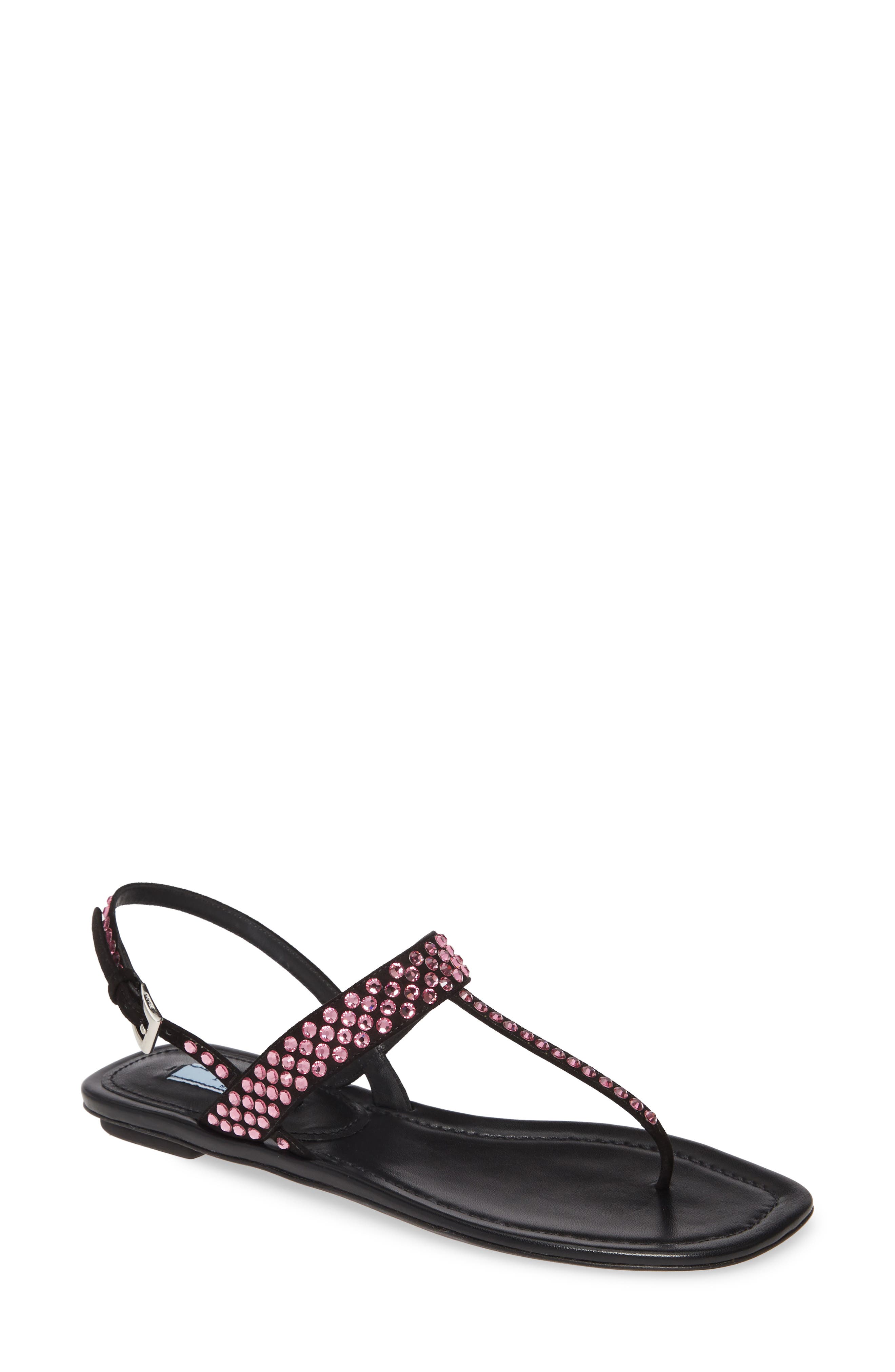 prada crystal embellished sandals