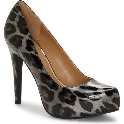 Jessica Simpson Parisah Glitter Platform Pump, Metallic