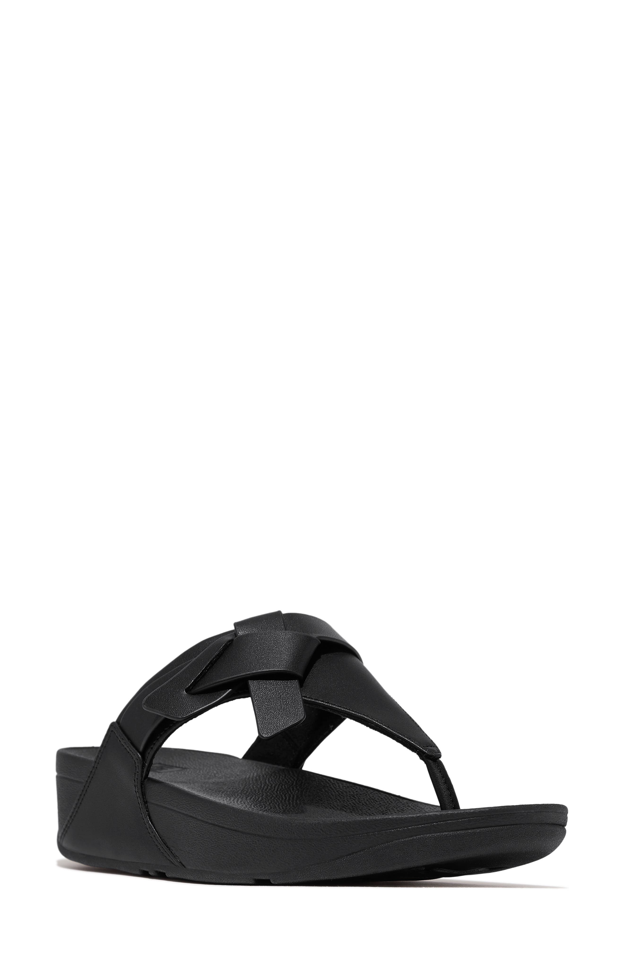 FitFlop Lulu Platform Wedge Flip Flop in Black 