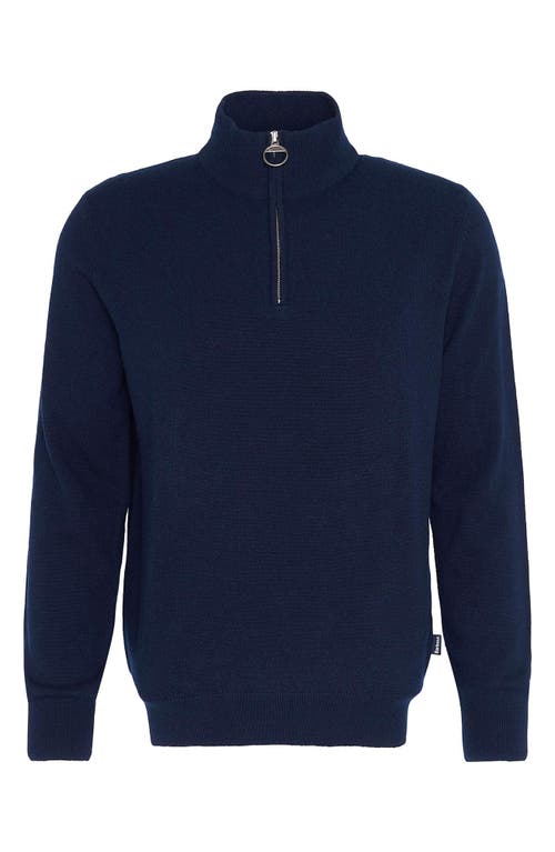 Shop Barbour Marlow Merino Wool & Cashmere Half Zip Sweater In Navy