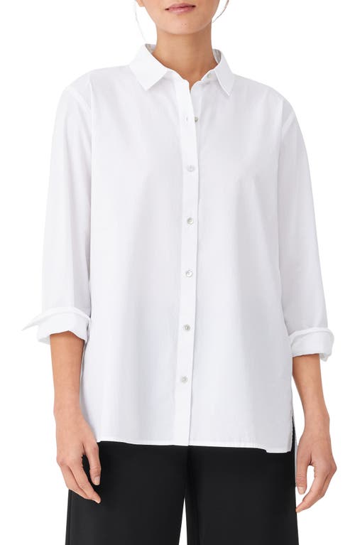 Eileen Fisher Classic Collar Easy Organic Cotton Button-Up Shirt at Nordstrom