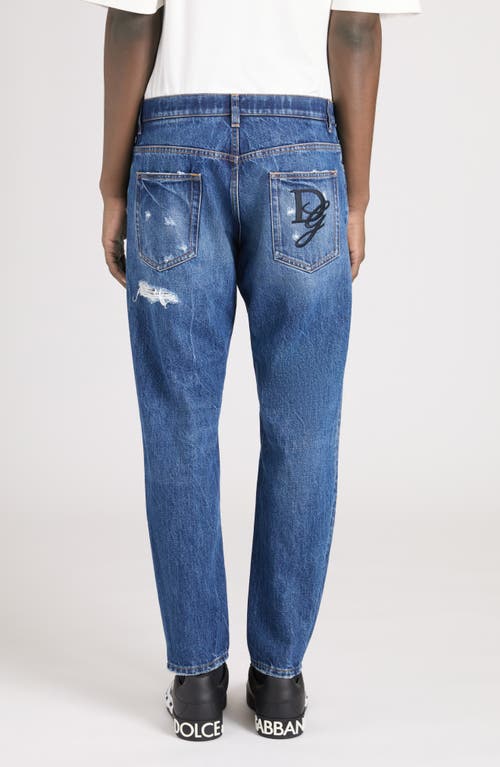Dolce & Gabbana Distressed Denim Five Pocket Jeans In S9001 Variante Abbinata
