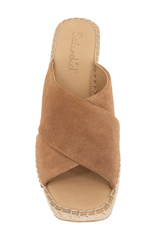 Shop Splendid Britt Espadrille Platform Wedge Slide Sandal In Cafe