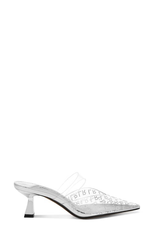 London Rag Holin Rhinestone Logo Pointed Toe Pump In Silver