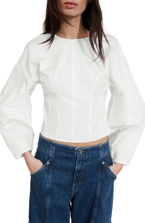 Shop & Other Stories Poplin Crop Top In White Light