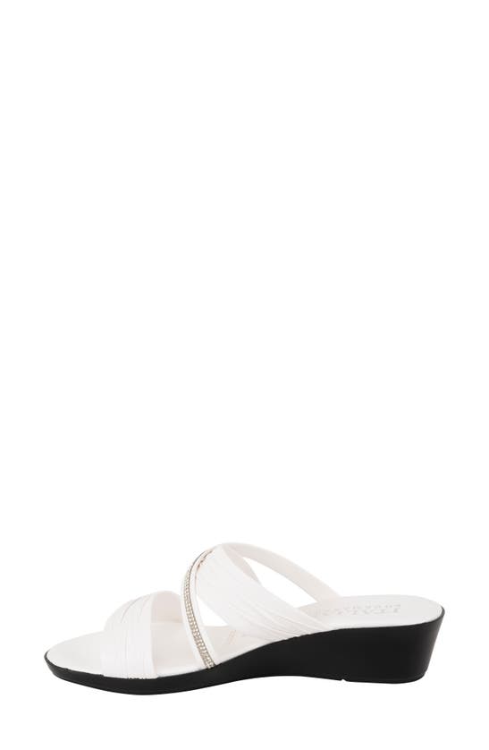 Shop Italian Shoemakers Hollis Wedge Slide Sandal In White
