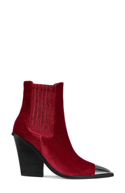 Shop Azalea Wang Lochlan Metallic Pointed Toe Bootie In Burgundy