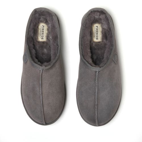 Dearfoams Fireside By  Men's Grafton Genuine Shearling Clog In Grey Solid