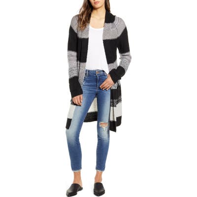 Bp. Bold Stripe Longline Cardigan, Black