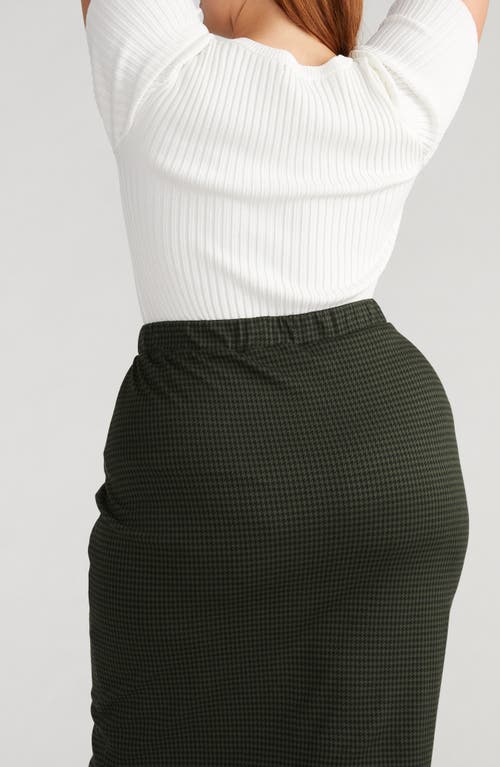 Shop Universal Standard Danube Stretch Ponte Skirt In Dark Green Houndstooth