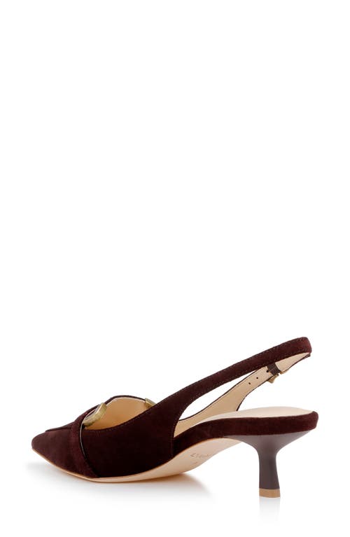 Shop L Agence L'agence Brigitte Slingback Kitten Heel Pump In Chocolate Suede