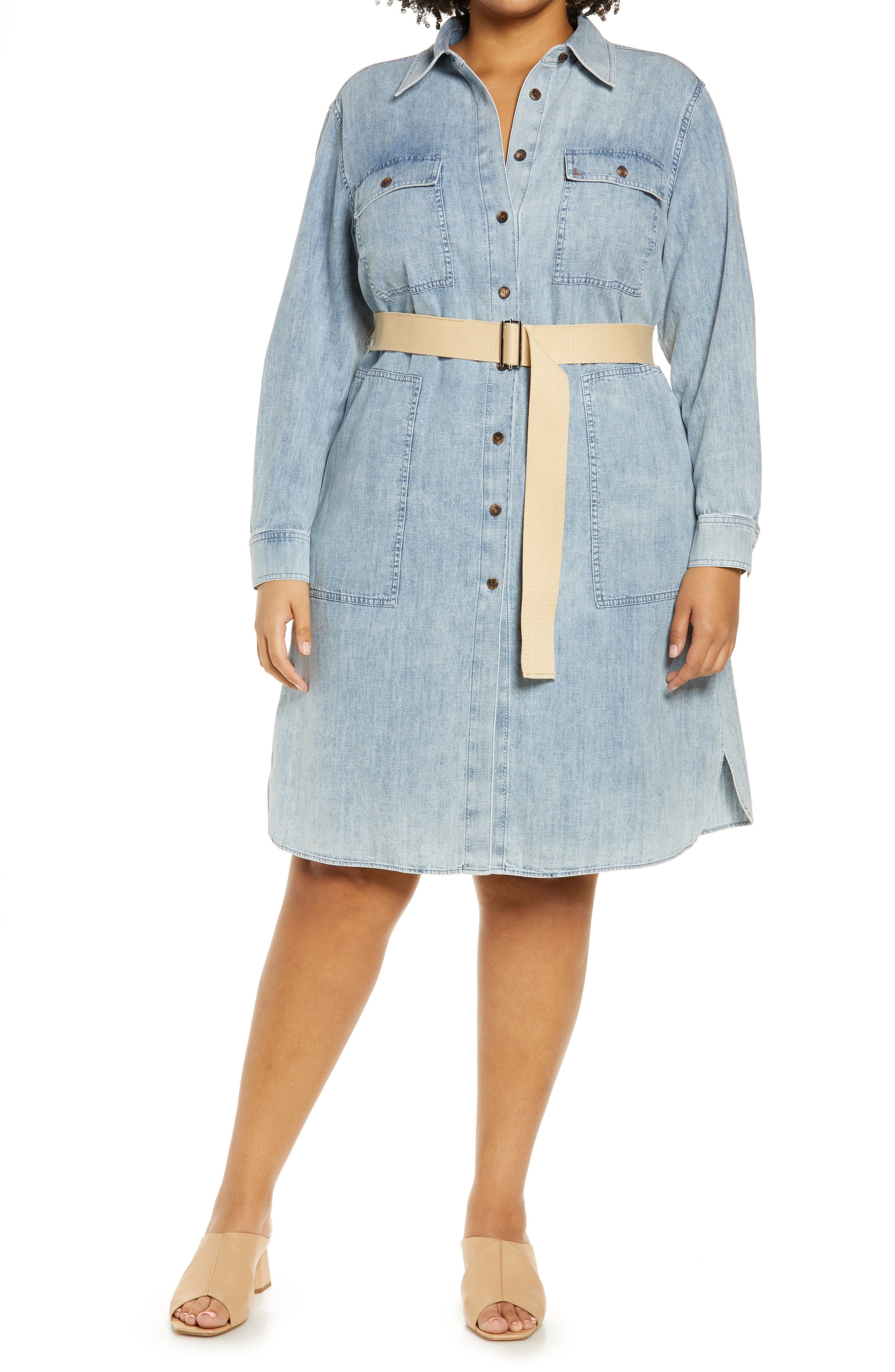 Liam Belted Chambray Shirtdress | Nordstrom