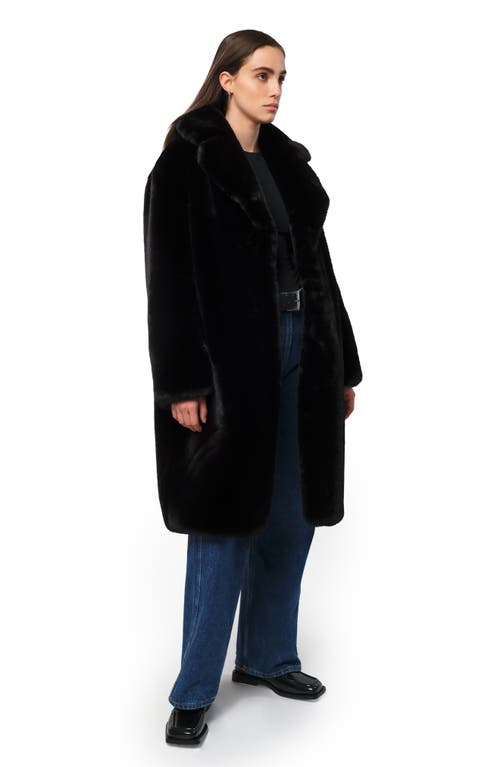 Shop Apparis Steffi Long Recycled Polyester Pluche™ Faux Fur Coat In Noir