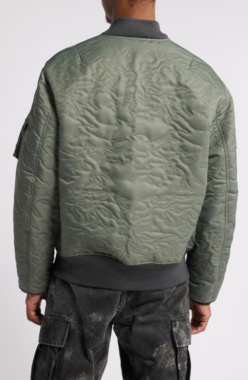 Shop Alpha Industries Camo Quilted Flight Jacket In Field Gray