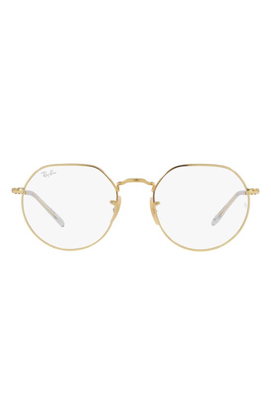 Shop Ray Ban Ray-ban 53mm Jack Polarized Irregular In Gold Flash