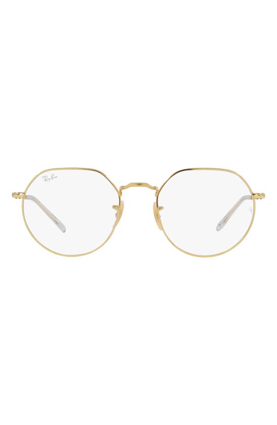 Ray Ban 53mm Jack Polarized Irregular In Gold Flash