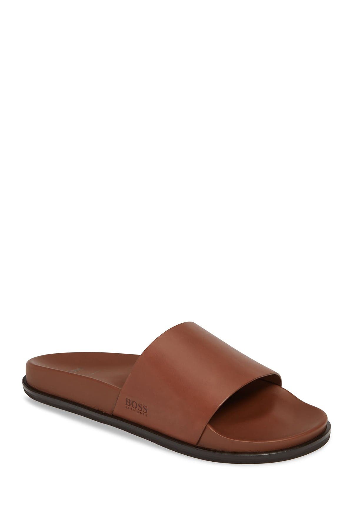 boss cliff leather slides