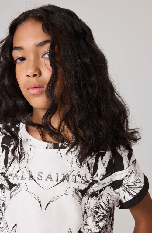 Shop Allsaints Sm By Kids' Pattie Floral Embroidered Cotton T-shirt In White