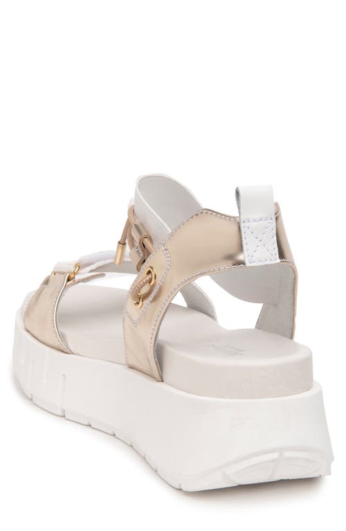 Shop Nerogiardini Sporty Platform Sandal In White/gold