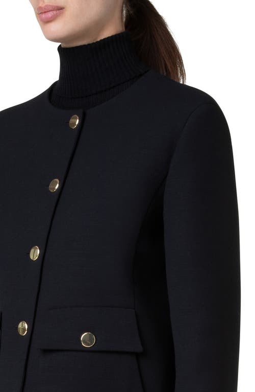 Shop Akris Winter Double Face Wool Short Jacket In Black