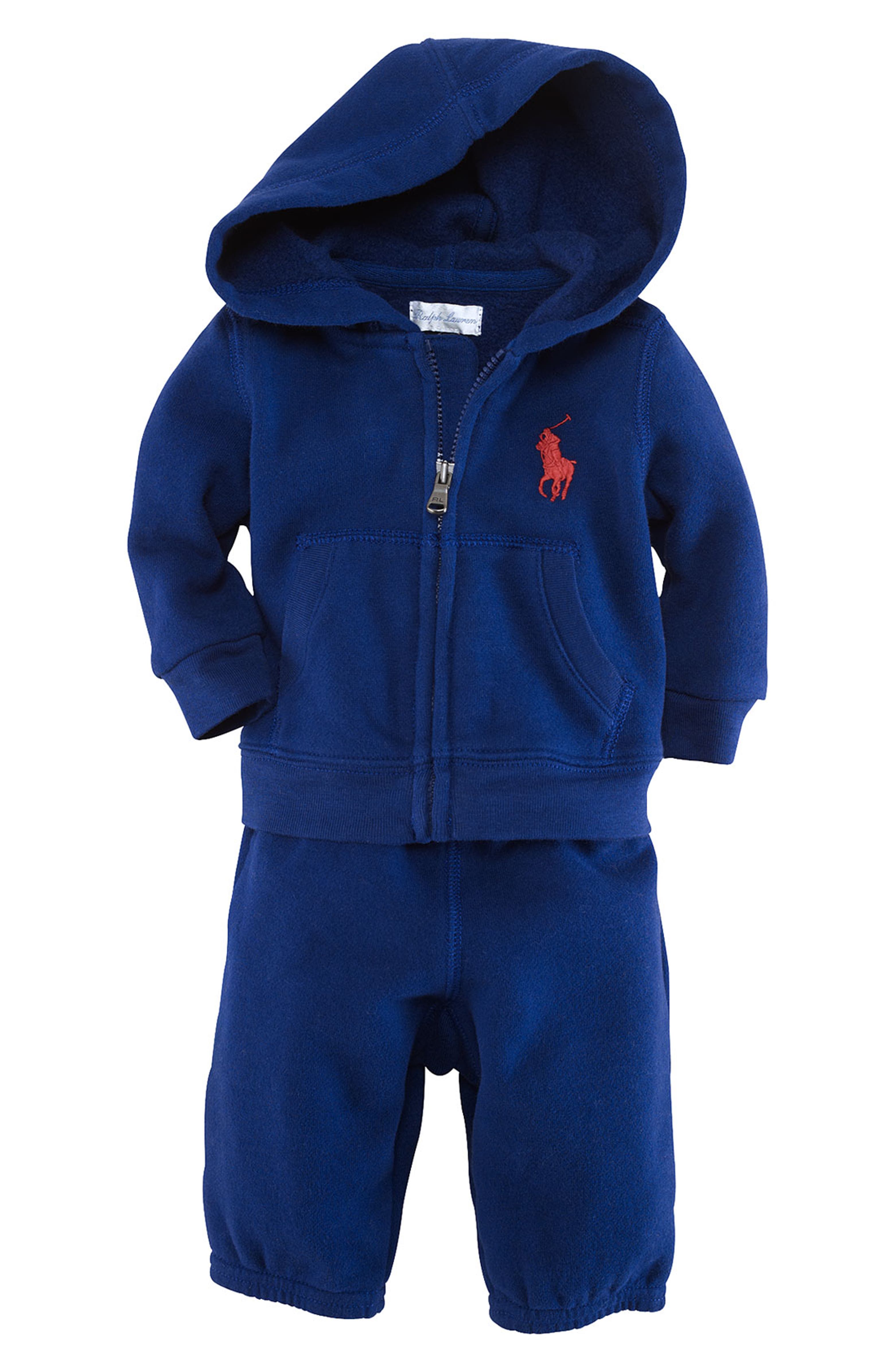 Ralph Lauren Hoodie & Sweatpants Set (Infant) | Nordstrom