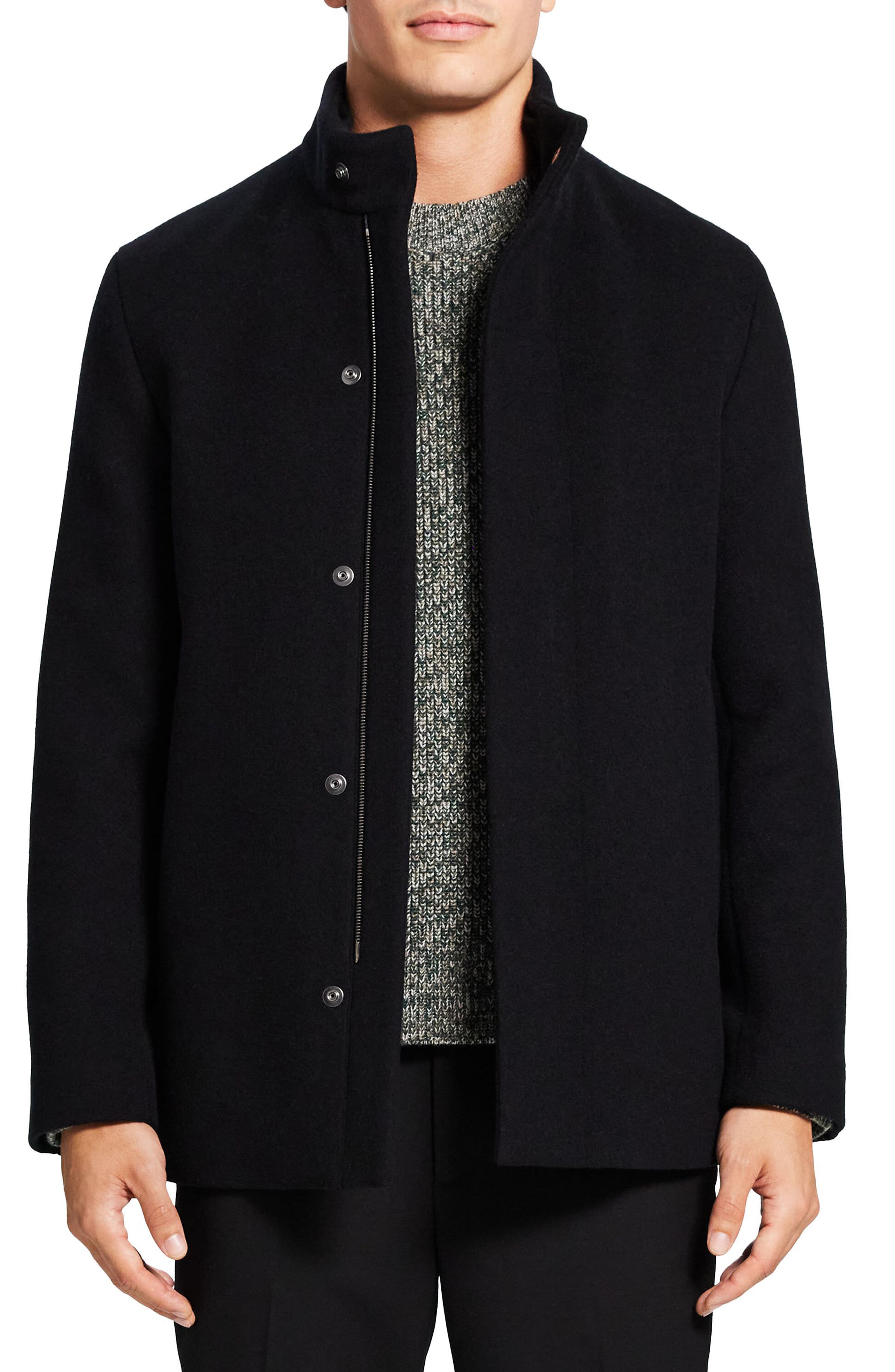 theory men's shearling coats & jackets