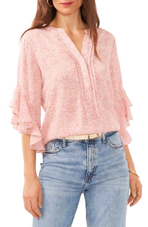 Vince Camuto Ruffle Sleeve Chiffon Top Pink Orchid at Nordstrom,