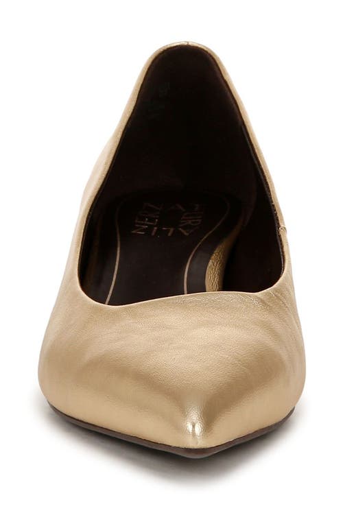 Shop Naturalizer Natalia Pointed Toe Kitten Heel Pump In Dark Gold Leather