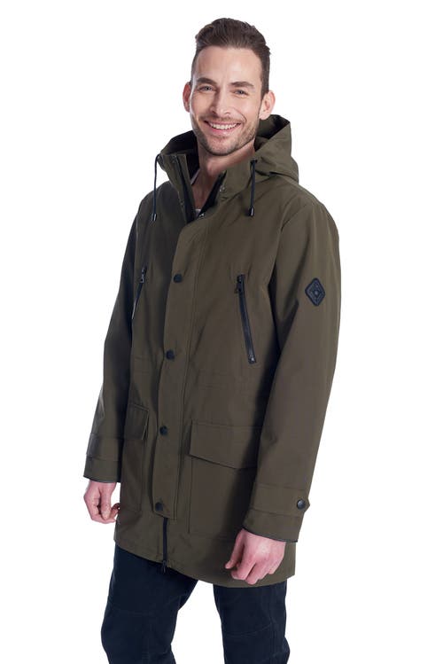 Alpine North Banks Men's Drawstring Raincoat In Army