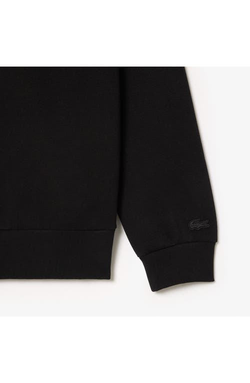 Shop Lacoste Double Face Cotton Blend Piqué Sweatshirt In Black