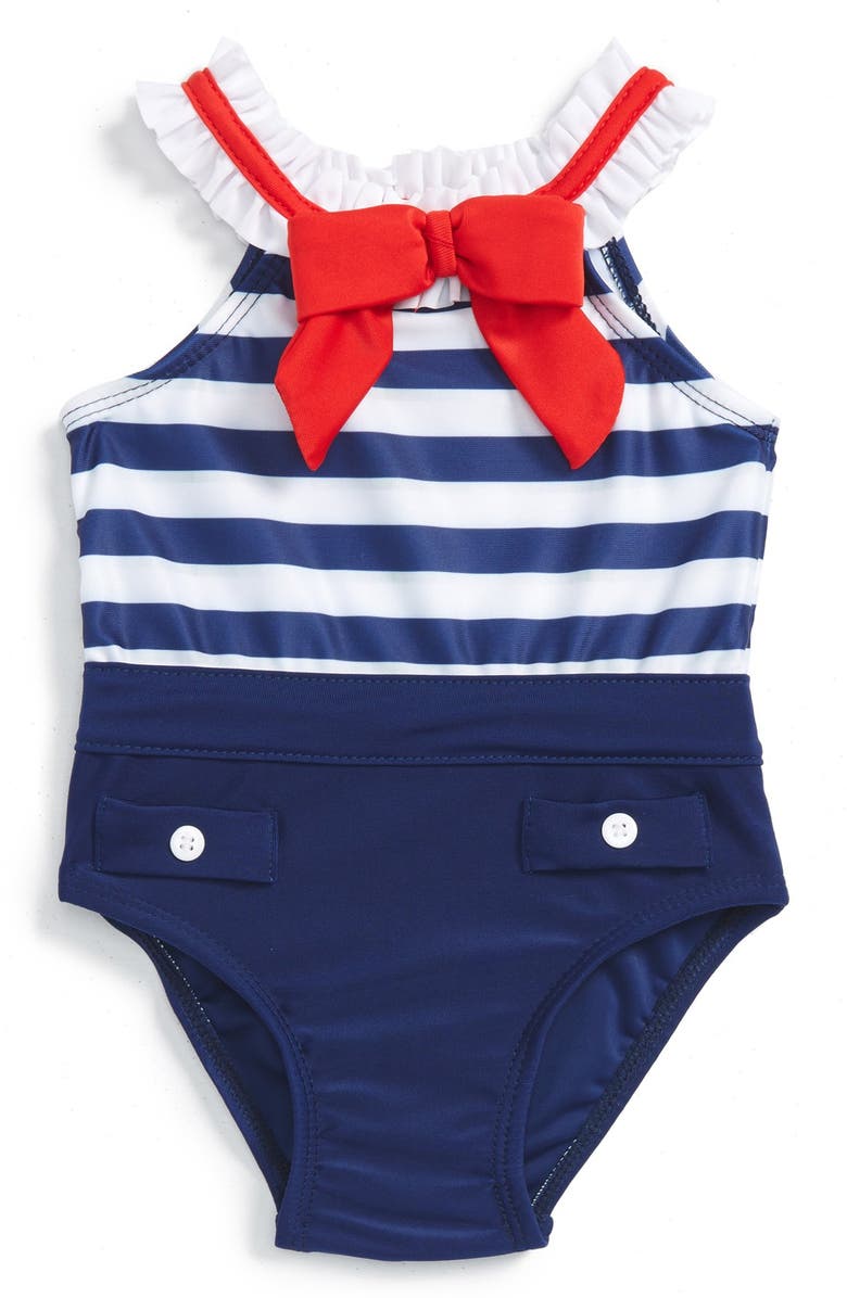 Sol Swim Ruffle One-Piece Swimsuit (Baby Girls) | Nordstrom