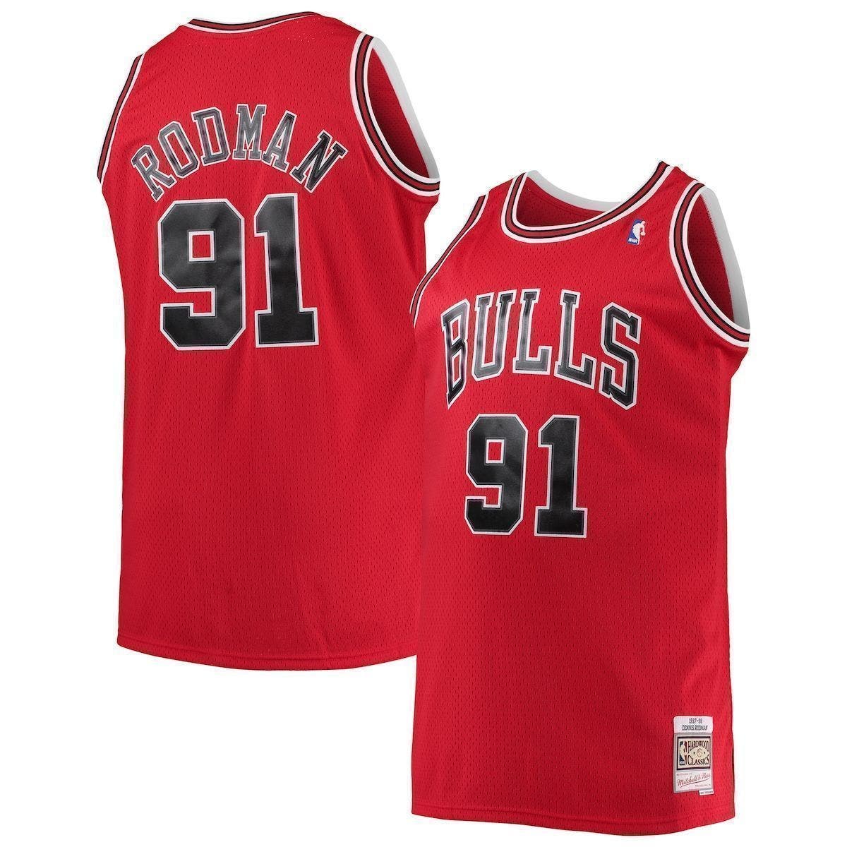 dennis rodman jersey bulls red