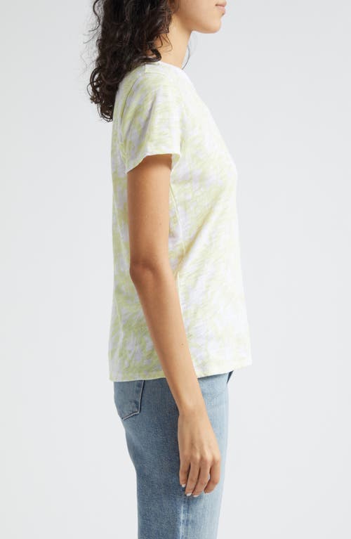 Shop Atm Anthony Thomas Melillo Palm Print Cotton T-shirt In White/lemon Chiffon