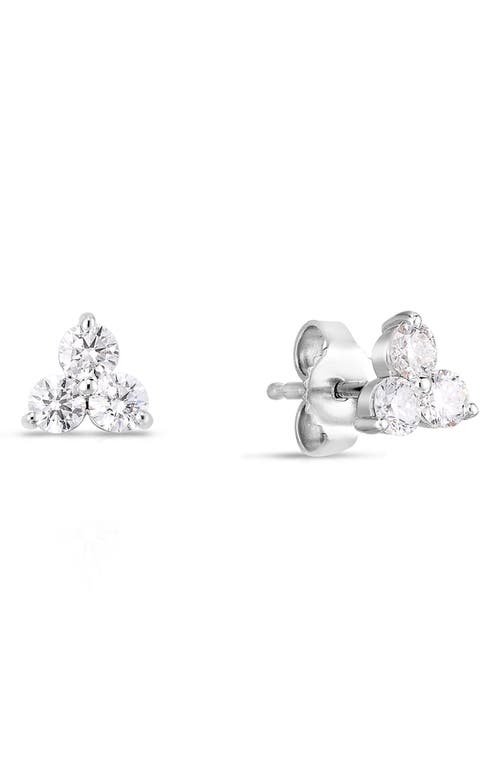 Roberto Coin Diamond Cluster Stud Earrings in White Gold at Nordstrom