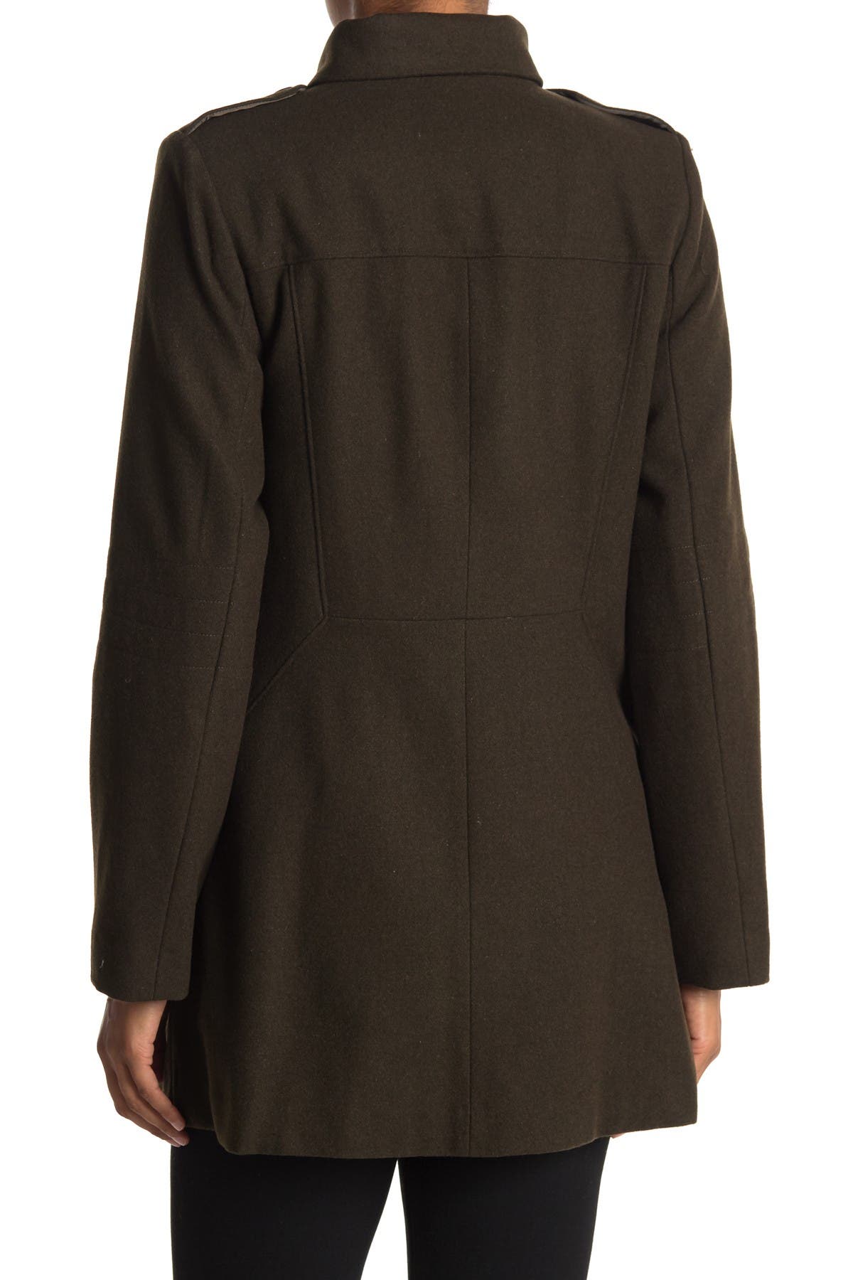 asymmetrical wool blend coat