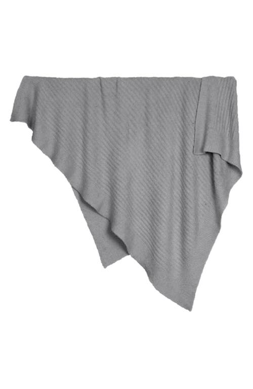 barefoot dreams CozyChic Light Ribbed Throw in Pewter at Nordstrom