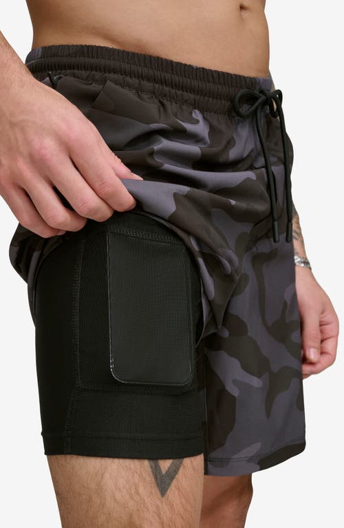 Dkny Core Solid Swim Trunks In Black