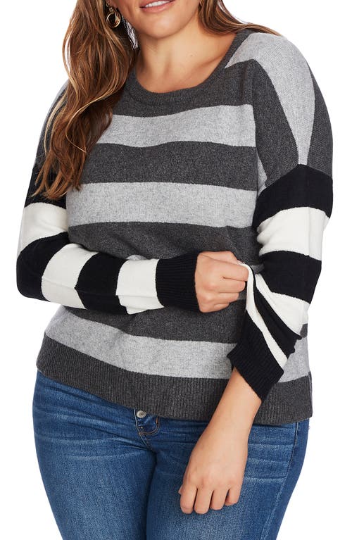 Stripe Sweater in Medium Heather Grey