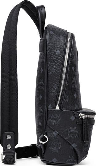 Mcm Mens Black Klassik Coated-canvas And Leather Cross-body Bag