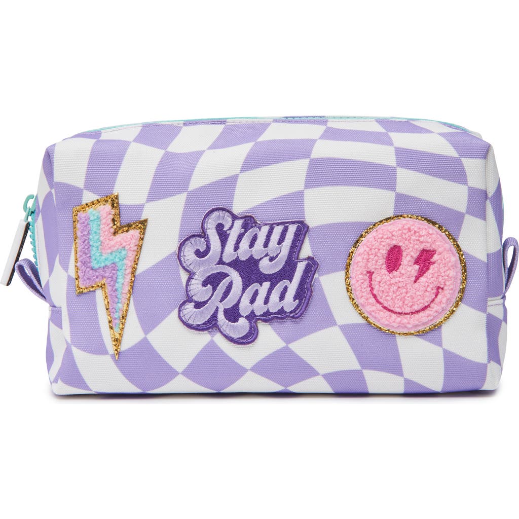Shop Little Chicken Kids Patched Pouch In Purple Checker