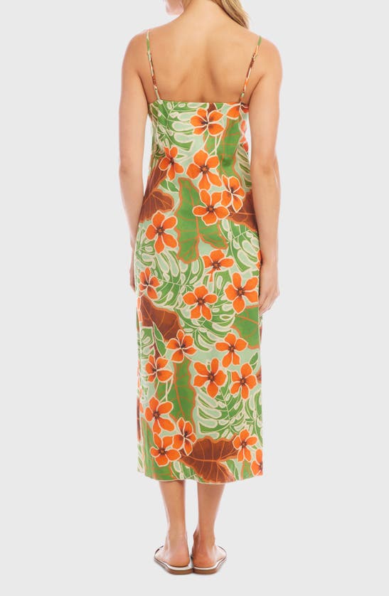 Shop Karen Kane Floral Linen & Cotton Slipdress In Print