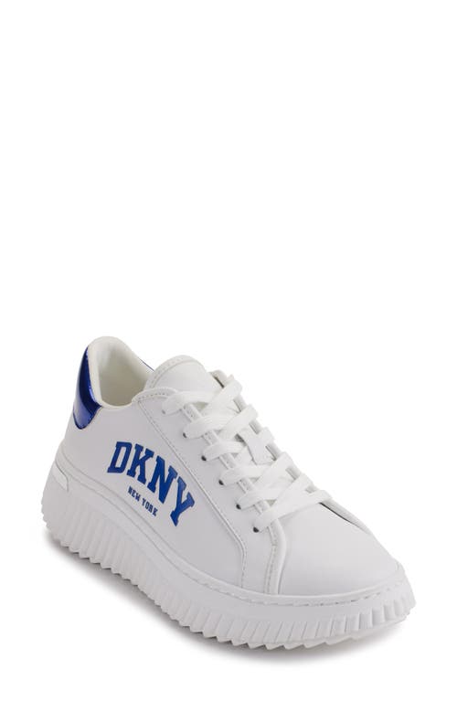 Shop Dkny Leon Sneaker In White/blue