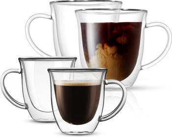 JoyJolt Savor Double Wall Insulated Glasses - Coffee Mugs (Set  of 2) - 13.5-Ounces: Irish Coffee Glasses