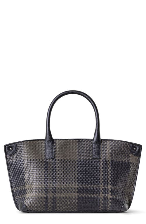 AKRIS AKRIS SMALL AI PLAID WOVEN LEATHER CONVERTIBLE TOTE