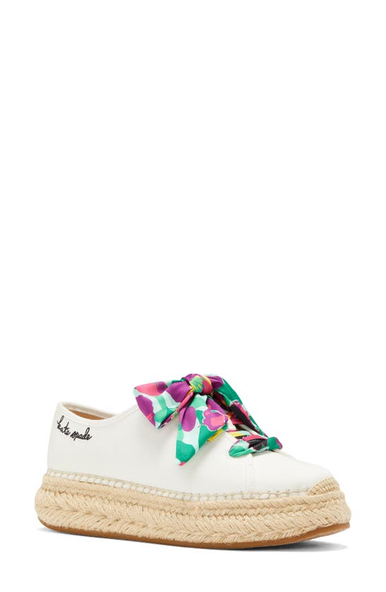 Shop Kate Spade New York Eastwell Orchid Bloom Platform Sneaker In Fresh White