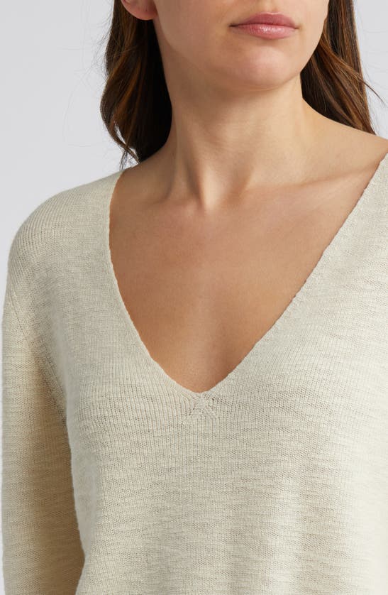Shop Treasure & Bond Shrunken Cotton & Linen Sweater In Ivory Dove