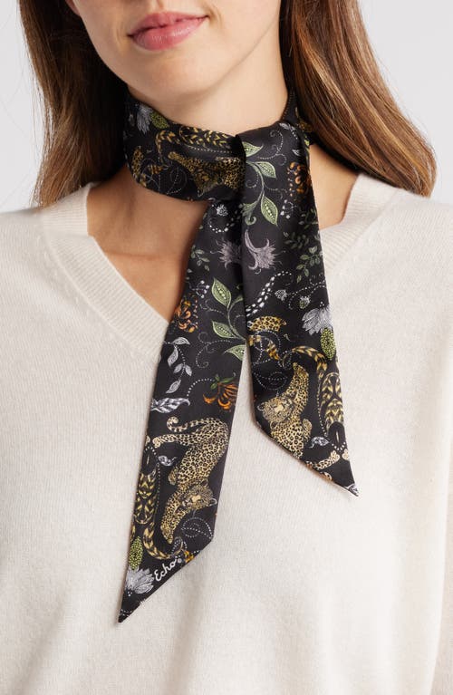 Echo Big Stretch Silk Ribbon Scarf in Black 